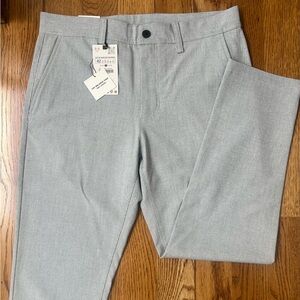 Zara Men's Classic Light Gray Melange pant, slim stretch